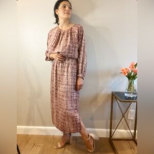 Boutique Midi Dress, 3/4 length sleeve, cinched waist, with pockets, boat neck